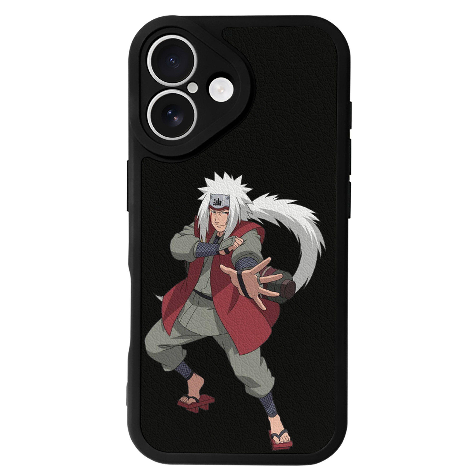 （画像用） NARUTO -ナルト- 自来也（じらいや） Jiraiya 【iPhone 16シリーズ対応】シリコンスマホケース（レザー調） 材質：シリコン